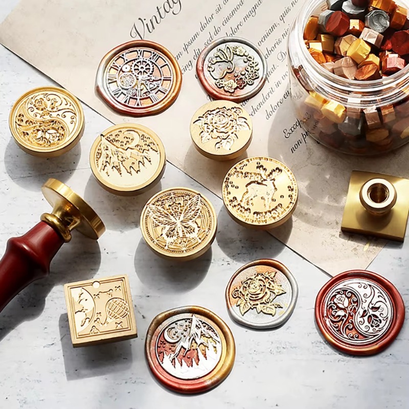 9개의 왁스 씰+1개의 손잡이, 왁스 씰 세트, 씰링  - Wax Seal Stamp Set 리뷰 및 가격
