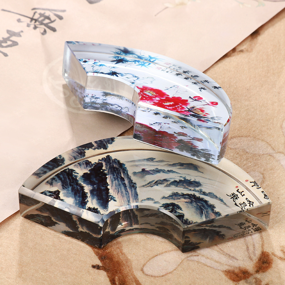 창의적인 디자인의 부채 모양 크리스털 페이퍼웨이트, 중 - Paper Weight Crystal 리뷰 및 가격