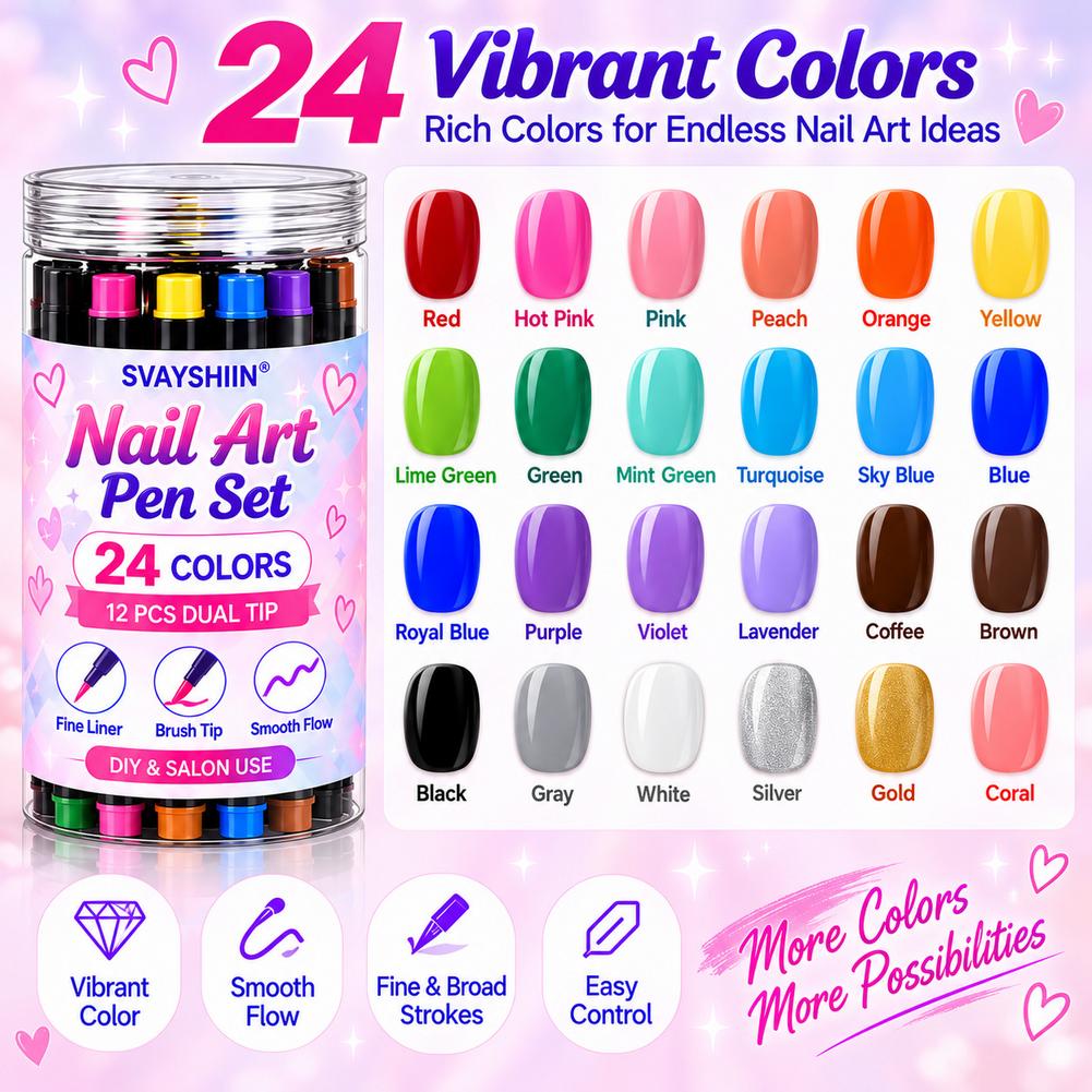 12개입 네일 아트 펜 세트, 양면 팁, 24가지 색상 - Copic Marker Sketch 리뷰 및 가격